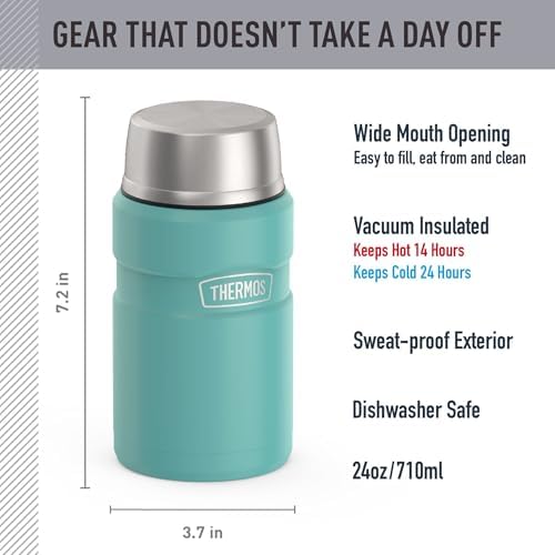 THERMOS Stainless King Vacuum-Insulated Food Jar, 24 Ounce, Matte Teal