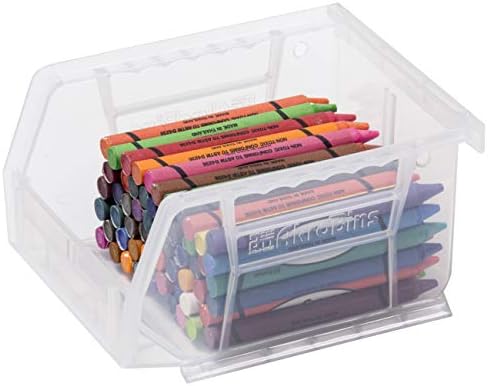 Akro-Mils 30210 AkroBins Plastic Storage Bins,Space-Saving Stackable Bins for Garage,Pantry,Craft Organization,5-Inch x 4-Inch x 3-Inch,Clear,(Pack of 24)