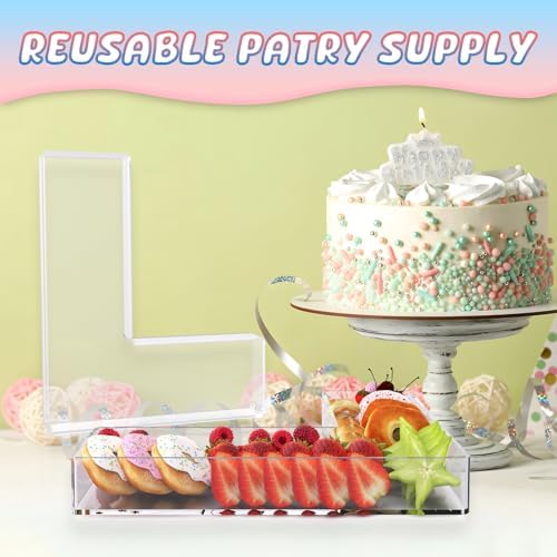 11" Acrylic Letter Charcuterie Box, Reusable Fillable Alphabet Number Shaped Form Tray for Birthday Anniversaries, Party Decorative Serving Plates Display Candy Cake (L)