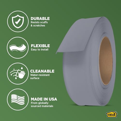 M-D Building Vinyl Wall Base, Silver Gray, 4in x 120ft Roll, 0.08in