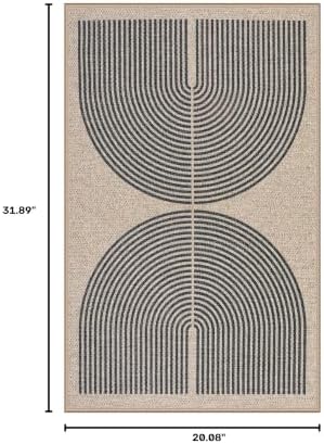Lahome Rainbow Easy Jute Welcome Mat, 20"x32" Front Door Mat Non Slip