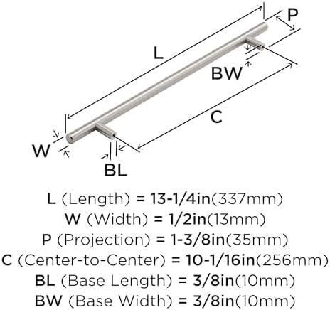 Amerock 10-1/16" Bar Pulls Satin Nickel Drawer Pull