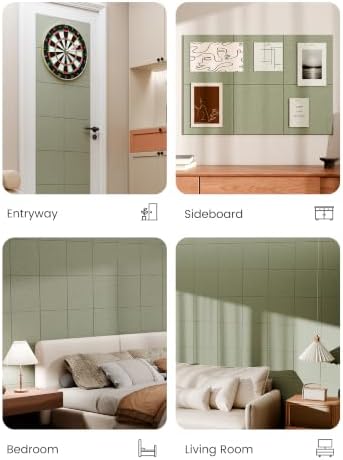 Bumusty 36"x 24" Large Felt Bulletin Board Tiles, Sage