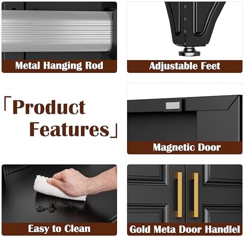 SteeLoong Metal Wardrobe Cabinet,Armoire Wardrobe Closet with Hanging Rod