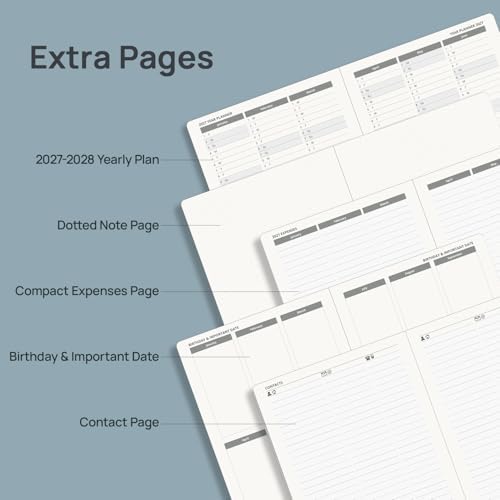 POPRUN 2027 Planner, 6.5" x 8.5", Daily Weekly and Monthly Appointment Book