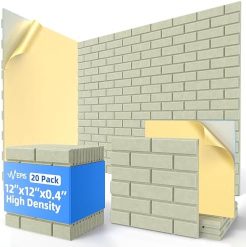 20 Pack Acoustic Panels with Self Adhesive Sound Proof Foam Panels for Wall