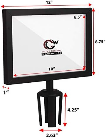 Crowd Control Warehouse Stanchion Sign Frame, 8.5 X 11 Inch Horizontal
