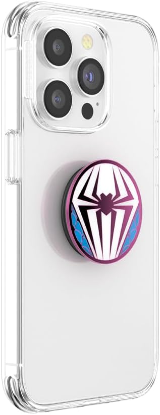 PopSockets Adhesive Phone Grip, Holder- Spider Gwen Suit | Secure Comfortable Hold, Anti-Drop, Kickstand, Spiderman, Enamel, Designs