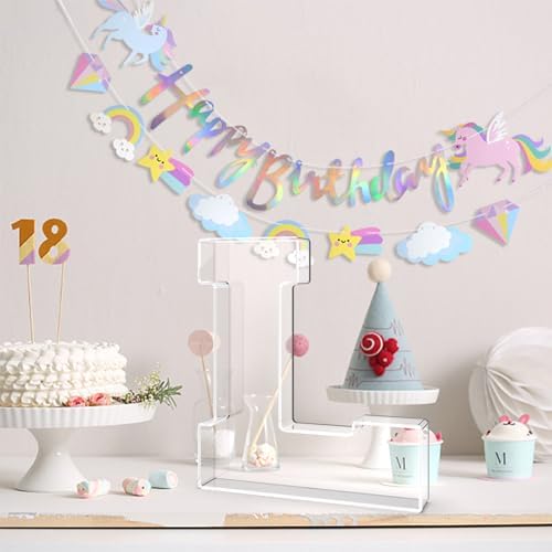 13.8" Acrylic Letter Charcuterie Tray,Fillable Alphabet Box (Letter L)