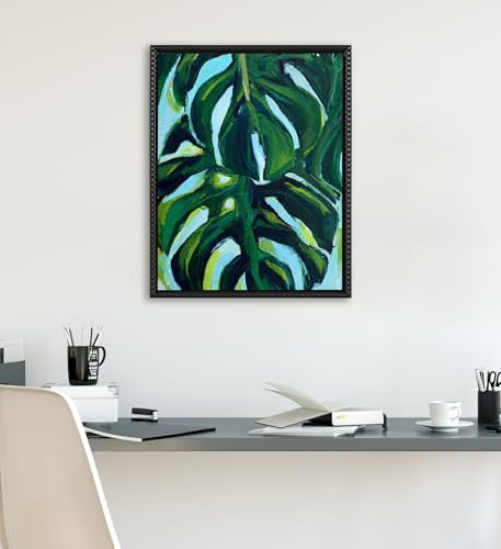 Kate and Laurel Sylvie Blank Framed Canvas Wall Art, 16x20 Black Beaded, Vintage Modern Empty Canvas for Paint-Your-Own Art, Ready to Paint Premium Canvas Already Framed