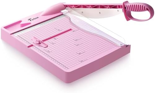 Firbon 12 Inch Guillotine Paper Cutter, Heavy-Duty Paper Trimmers, Pink