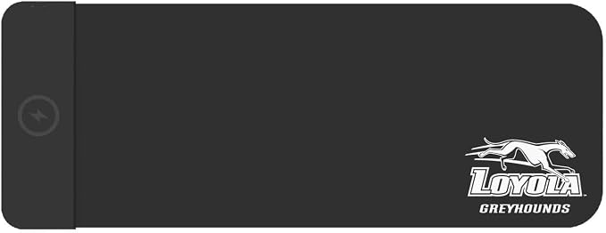 Loyola University Maryland Classic Wireless Charging Cloth Desk Mat, Durable Office Supplies, Non-Slip Base, Quick Charging Wireless Desk Pad, Black