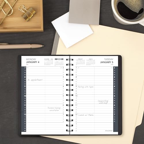 AT-A-GLANCE 2027 Appointment Book Planner, Daily, 5" x 8", Quarter-Hour, Black (708000527)