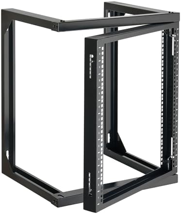 VEVOR 12U Open Frame Server Rack, Free Standing or Wall Mount Rack with 180 Degrees Gate Swing, Network Rack for 19" IT Equipment & A/V Devices