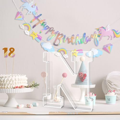 13.8" Acrylic Letter Charcuterie Tray,Fillable Alphabet Box (Letter N)