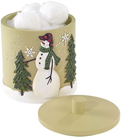 Avanti Linens - Covered Jar, Resin Countertop Accessories, Christmas Decorations (Snowmen Gathering Collection)