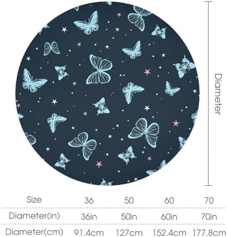 Blue Butterfly Tablecloth, Cartoon Colorful Butterfly Pink Starry Sky Star Print Tablecloth for Camping Indoor Outdoor Decor, 60x60in