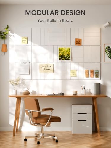 Bumusty 36" x 24" Large Cork Board Alternative, Milky White
