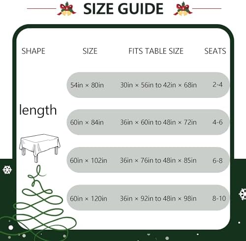 DWCN Checkered Tablecloth, 60 x 120 Inch, Rectangular, Christmas Green