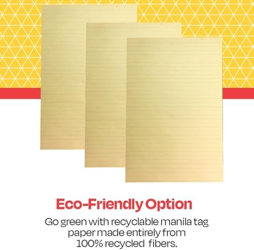 School Smart Manila Tag Ruled Chart Paper, Jumbo Size, 36 x 24 Inches, 36 Sheets