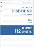 Yoment Discbound Lined Refills for 6.1 x 8.3 Hardcover Notebook, Spiral Journal Notebook for Office Work Meeting Planner, for School Students Class Notes, Small