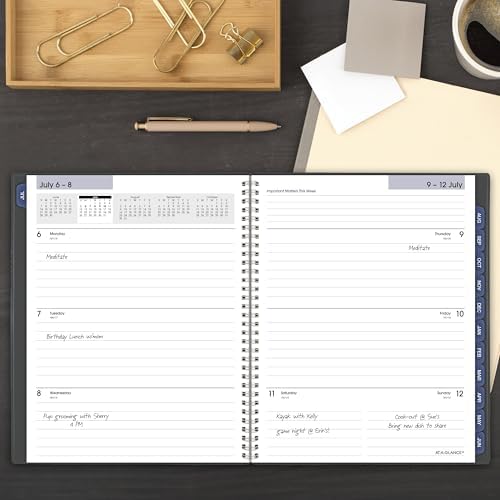 AT-A-GLANCE Planner 2026-2027 Weekly & Monthly Academic 12-Month July-June, 8-1/2" x 11", DayMinder, Charcoal (AYC54545)