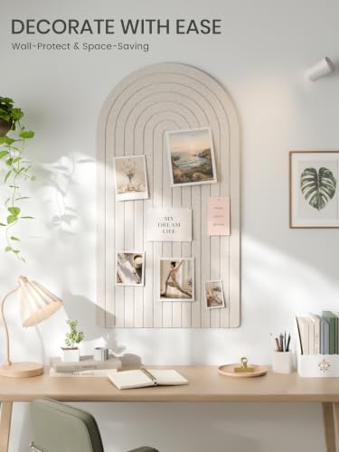 Large Arched Felt Bulletin Board 47.2''×25.5'', Oatmeal