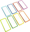 Availey 32 Pieces (4 x 1.8) - Colored Border Magnetic Dry Erase Labels - Reusable Strips for Classroom Home Office Garage Refrigerator - Blank Writable Erasable Cards Name Tags Students Locker Shelf
