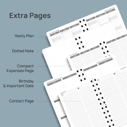 POPRUN 2027 Daily Planner One Page Per Day, 4.25" x 6.25" Small Calendar