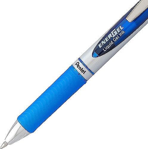 Pentel Energel RTX Retractable Liquid Gel Pen, 1.0mm, Metal Tip, Pack of 12