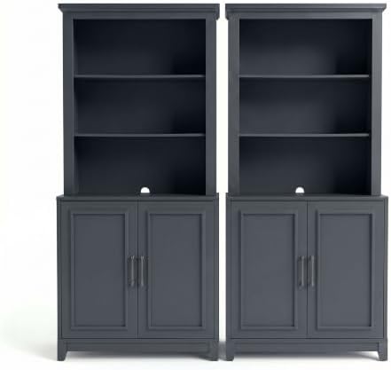 Martha Stewart Lily Pond 4-Piece Modular Cabinet and Hutch, Slate Blue