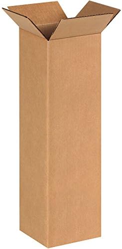 BOX USA 6x6x20 Tall Corrugated Boxes, Tall, 6L x 6W x 20H, Pack of 25 | Shipping, Packaging, Moving, Storage Box for Home or Business, Strong Wholesale Bulk Boxes
