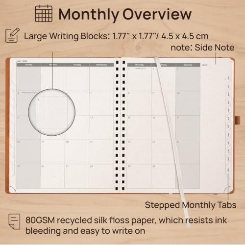 POPRUN 2027 Planner,8.5''x10.5'' Recycled Paper Weekly and Monthly Calendar