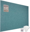 Cork Board Alternative Felt Bulletin Board Tiles-Modular Slat Paneling, Display, Noise Reduction, Safely Removable, Home & Office, 47" x 35", 12-Pack(Peacock Blue)