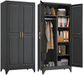 SteeLoong Armoire Wardrobe Closet,71" H Wardrobe Cabinet with Hanging Rod