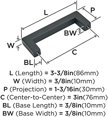 Amerock 25 Pack 3" Monument Matte Black Drawer Pull