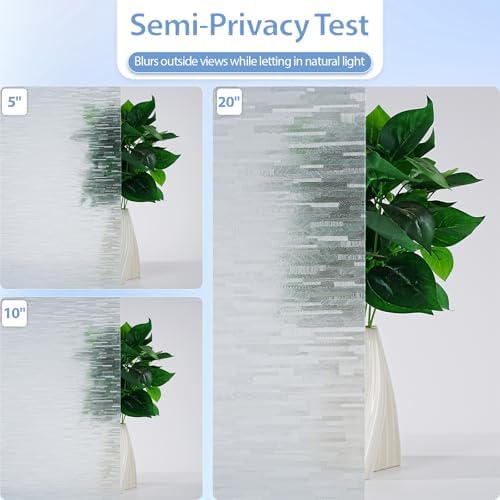 GTJ Frosted Glass Window Film for Privacy, Static Cling,17.5" x 78.7"in