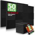 50 Pack Acoustic Foam Panels,2"X 12" X 12"Sound Proof Foam PanelsHigh Density Sound Absorbing Panels,Soundproof Wedges Panels for Studio Recording & Office & Home