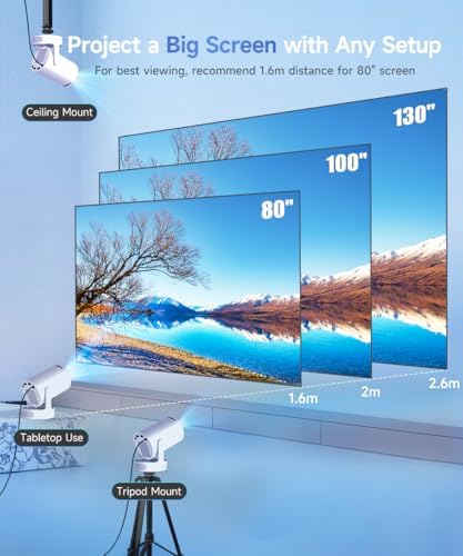 Magcubic Mini Projector with WiFi 6 and Bluetooth 5.4, Portable Projector 4K Support, 5W Soundbase Speaker, Auto Vertical Keystone 180°Rotatable Smart Proyector for Movie Home Outdoor