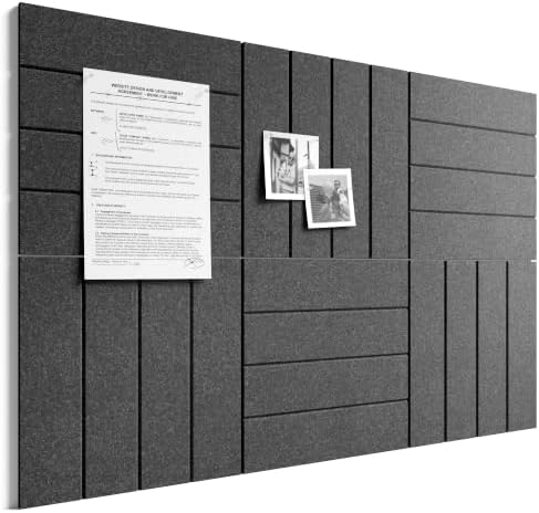 Bumusty 36" x 24" Large Cork Board Alternative, Charcoal Gray