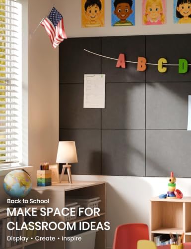 Fluxynara Felt Bulletin Board & Cork Board Alternative, Charcoal Gray