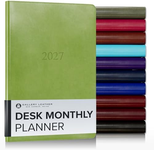 Gallery Leather Desk Monthly Planner 2026-2027 Acadia Lime
