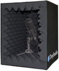 TroyStudio Portable Vocal Booth, Large Foldable Microphone Isolation Shield, Music Recording Studio Sound Echo Absorbing Box, Desk & Stand Use Reflection Filter with Thickened Dense Acoustic Foam