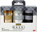 Scotch Washi Tape, Glitter Metallic Design, 15 Rolls, Great for Bullet Journaling, Scrapbooking and DIY Décor (C1017-15-P6)