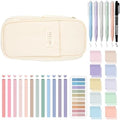 Jutom 39 Pcs Aesthetic Book Annotation Kit,Cream,Cute Style