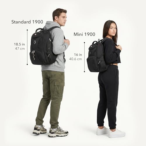 SWISSGEAR 1900 ScanSmart Laptop Backpack, Fits Most 17-Inch Laptops, TSA-Friendly Lay-Flat Design, RFID Protection, and Tablet Pocket, Black, 31L, 18.5-Inch