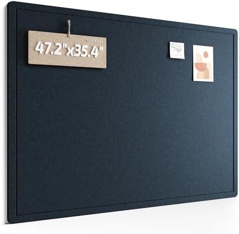 Fluxynara 47.2" x 35.4" Large Bulletin Board, Carbon Blue
