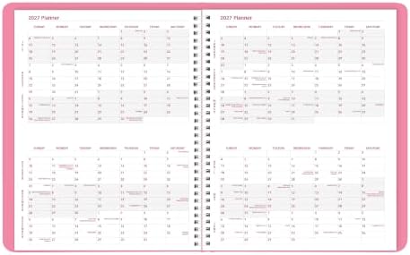 Brownline® 2027 Pink Essential Weekly Planner, Appointment Book, 12 Months, January to December, Twin-Wire Binding, 11" x 8.5", Pink (CB950G.05)