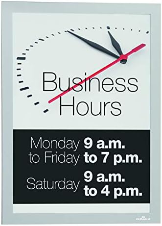Durable Duraframe Sun Sign Holder, Magnetic, Silver, Letter Size, 2 Pack