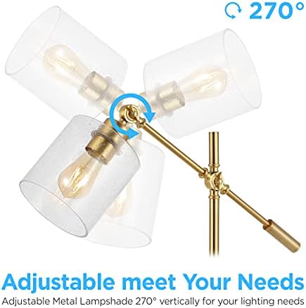 JONATHAN Y Kathryn Floor Lamp 60" Adjustable Head Metal, Brass Gold